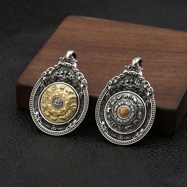 

925 silver шесть слов mantra кулон резные 12 китайского зодиака мужские буддийский ювелирные изделия