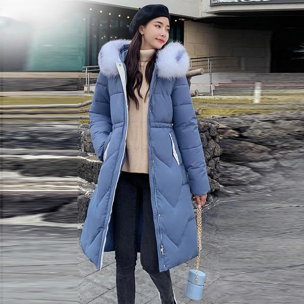 

large fur pocket winter jacket women new fashion hooded down cotton padded jacket coat female thick long parkas, Black;brown