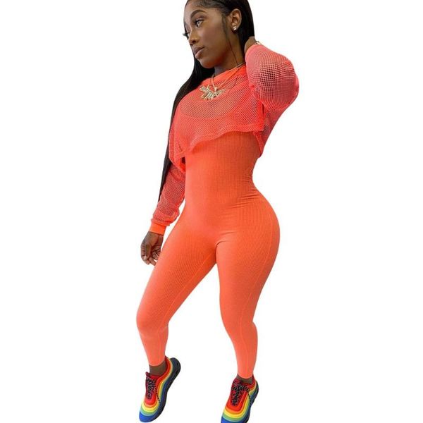 

spring 2020 women street girl style sets long sleeve round neck jumpsuits long pants pure color two piece sets, Gray