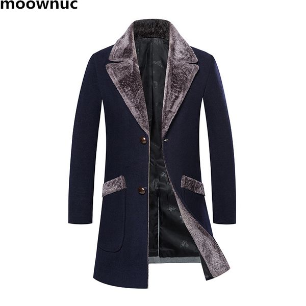 

new men wool & blends men's woolen coats skinny mans autumn winter long coat fashion windbreaker masculino 2020 plus size m-3xl, Black