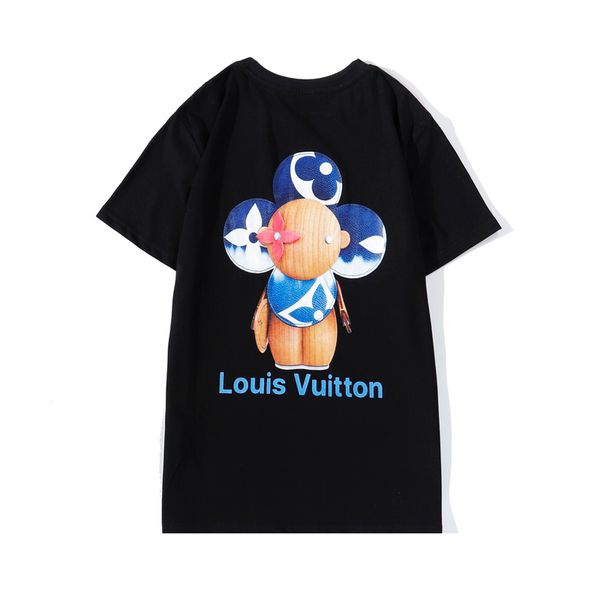

europe shirts cotton sleeve brand men's clothes women 20ss t paris man men 100% clothing print letter short fashion t-shirt qmdbj, Black