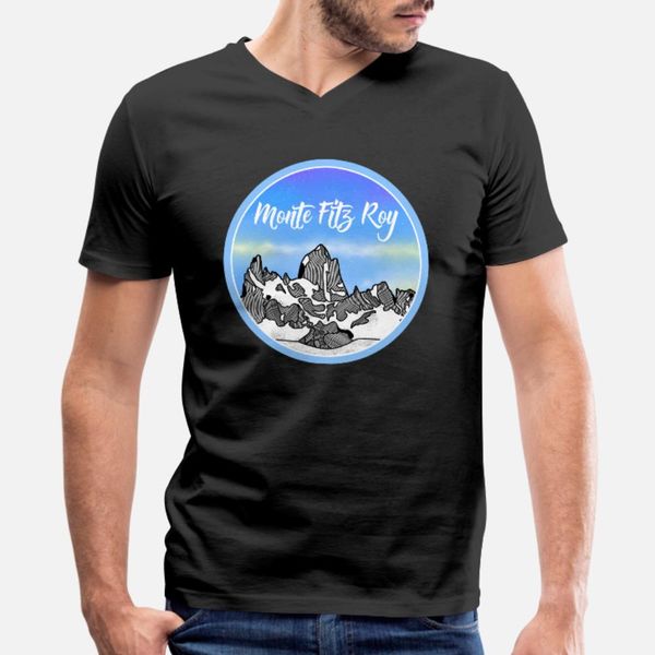 

monte fitz roy patagonia mountain t shirt men designer short sleeve o-neck unique fitness humor spring family shirt