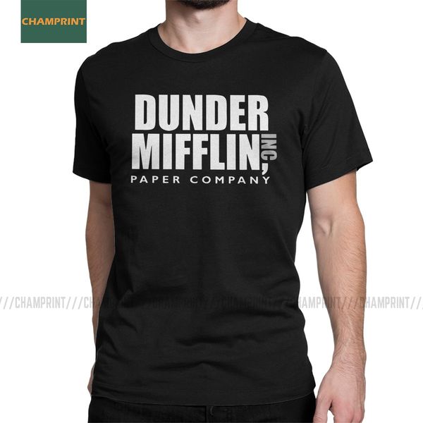

the dunder office mifflin inc the office t-shirt men tv series dwight schrute scott jim cotton tee short sleeve t shirt big size