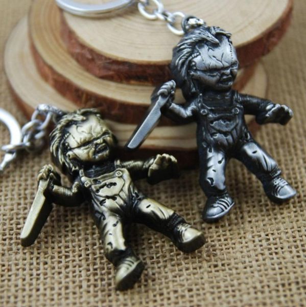 

eupnhy vintage seed of chucky metal keychain keyrings pendant car keychain bag purse hanging ornament keyrings gifts for fans, Silver
