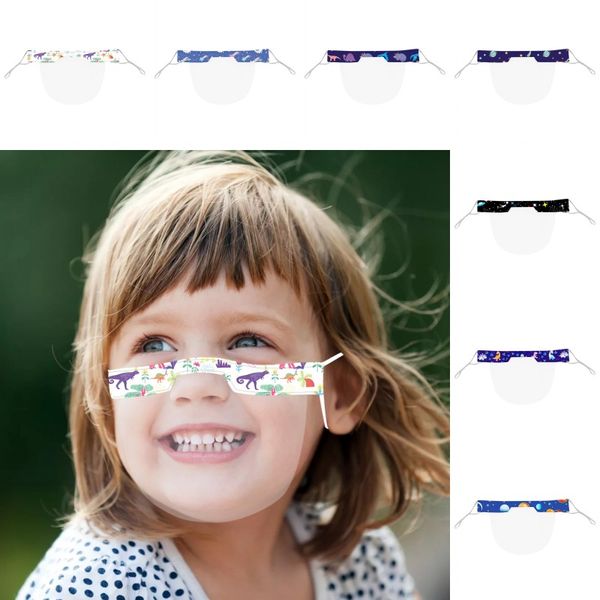 

dhl shipping cartoon face shield for kids visible mask with clear window anti dust mouth reusable children transparent half masks l530fa