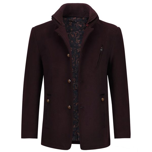 

Winter Mens Woolen Overcoat Single Breasted Casual Coats Overcoats Mens Fashion Topcoat Streetwear 3 Colors M-4XL