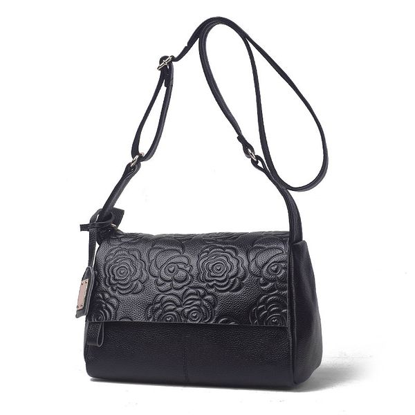 

new casual simple printing genuine leather women shoulder messenger bag ladies office work clutch famous brands cowhide handbags