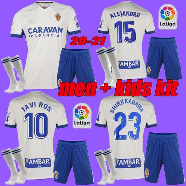 

kids kit 2020 real zaragoza shinji kagawa soccer jersey 20 21 home zapater vazquez pombo camiseta de futbol football shirts, Black