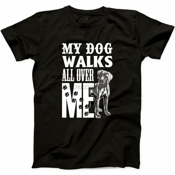 

100% cotton slim fit shirts for men my dog walks all over me t shirt dog mom furry children love rescue animal t-shirt