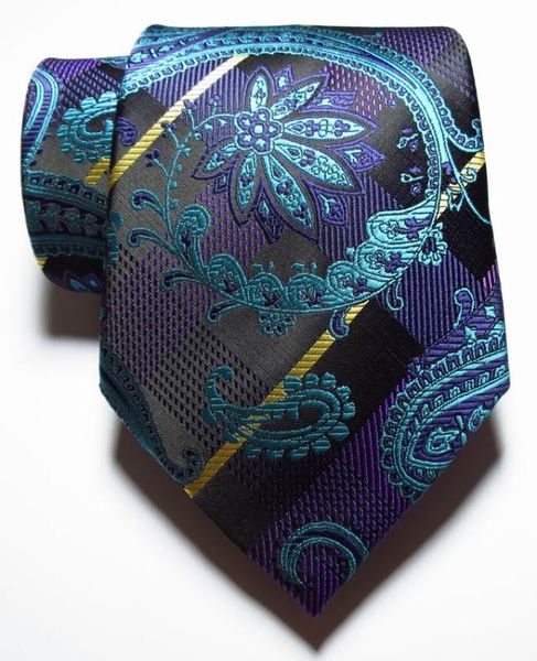 

новая мода пейсли tie мужская 9см шелковый галстук set sky синий зеленый синий jacquard woven 100% silk мужские галстук, Black;gray