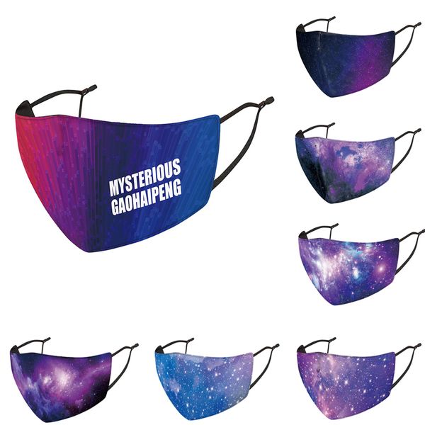 

men women face masks anti dust haze mask double-layer cotton washable breathable adjustable summer outdoor star print mask