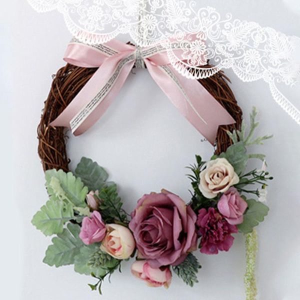

spring summer decor rose floral wreath party home decoration for wedding arch front door wall decor flower wreath decoracion