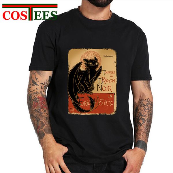 

retro style le dragon noir t shirt men homme funny toothless mens t-shirt black dragon tshirt vintage brand clothing cotton tees