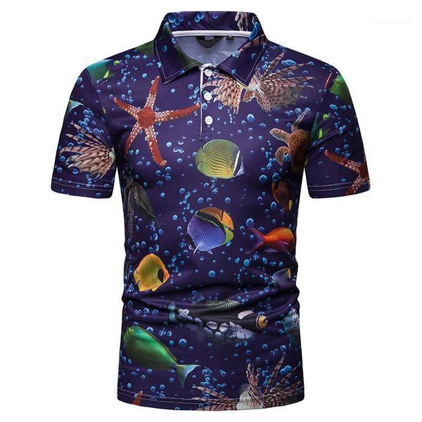 

tshirts sea world отворотом шеи мужская с коротким рукавом топы лето тощий мужчина тис синий печатные дизайнер mens, White;black