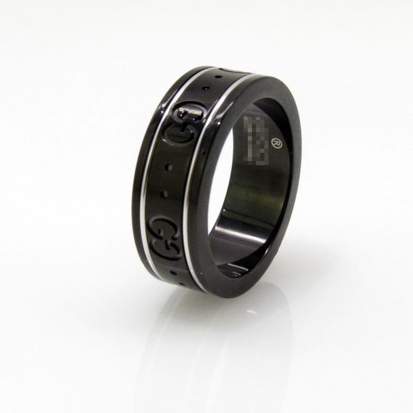 

gujia sterling silver black ceramic couple ring new bracelet