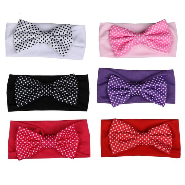 

newborn infant soft headbands hair accessories for girls dot hair bows hairbands kids toddler childrens head wrap, Slivery;white