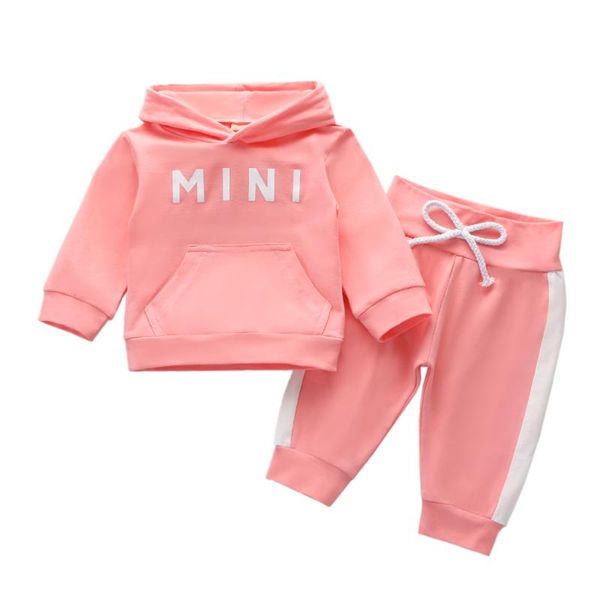 

0-24m newborn kid baby girl clothes set long sleeve hooded sweatshirt pant suit autumn winter clothing cute outfit, White