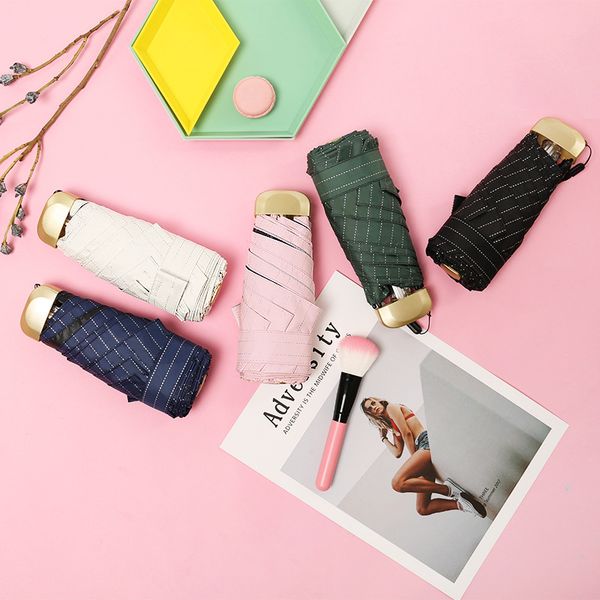 

compact five folding pocket umbrellas outdoor rain sun small umbrella women waterproof anti-uv travel mini phone paraguas