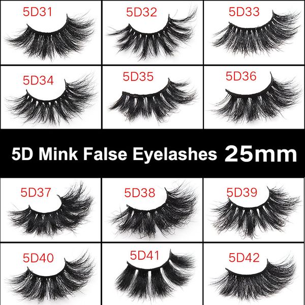 

false eyelashes 1 pair 25mm thick 5d mink lashes makeup dramatic long 669