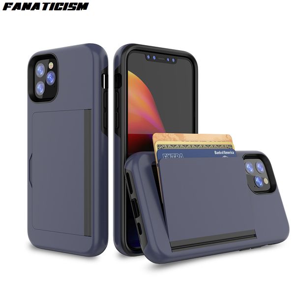 

id кредитной карты держатель слот wallet чехол для iphone 11 pro max iphone11 11pro противоударный pc + tpu hybrid стенд откидная крышка