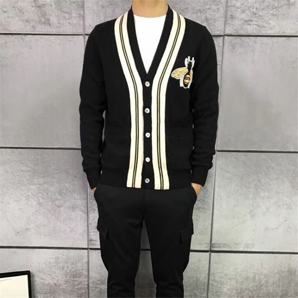 

men's sweaters slim knitted and women's autumn winter fashion brand embroidered long-sleeved british style, White;black