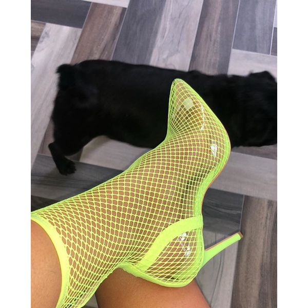 

foxines 2020 new medium tube sandals women fashion mesh slim heels female sandals party casual trampoline women shoes, Black