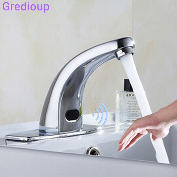 

bathroom sink faucets touchless faucet infrared sensor basin taps automatic sense single cold hole deck mount smart brass tap