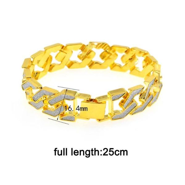 

european hip hop bracelet fashion men's atmosphere link for jewelry frosted cuban bracelet chain m9d7, Black