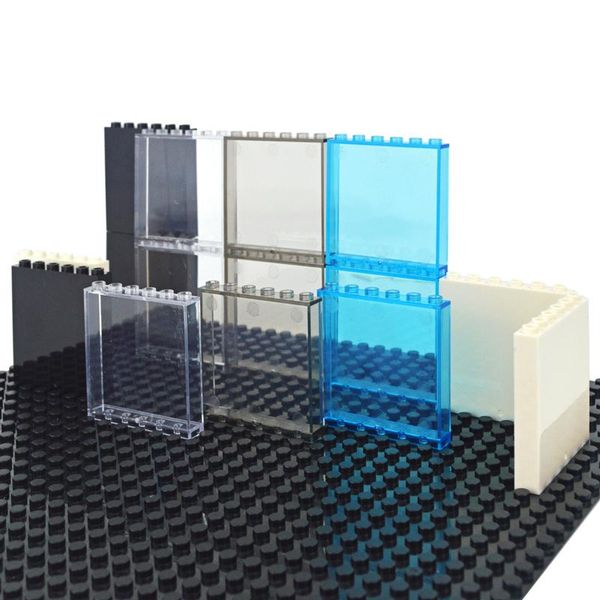 

10pcs door window frame wall city diy building blocks 16 glass transparent panel house parts moc bricks construction toys 59350 yxldwq