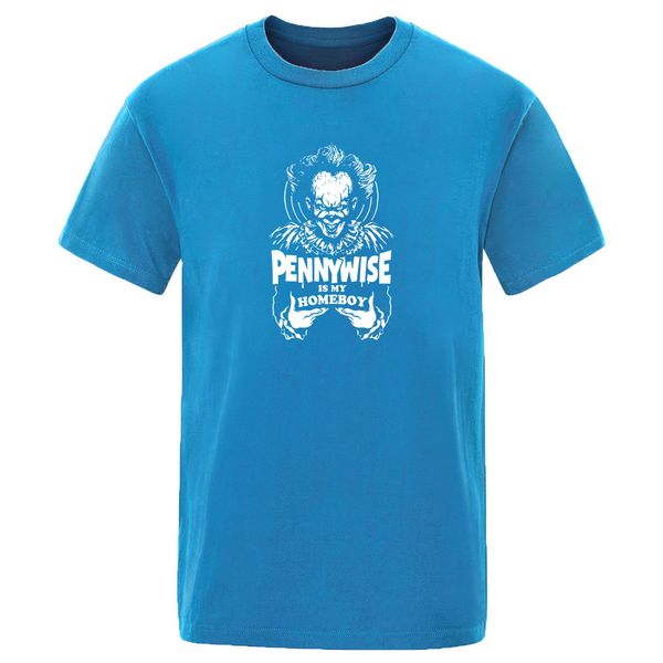 

2020 man casual t-shirts clown is my homeboy vintage printed solid color mens hip hop fahison summer crew neck