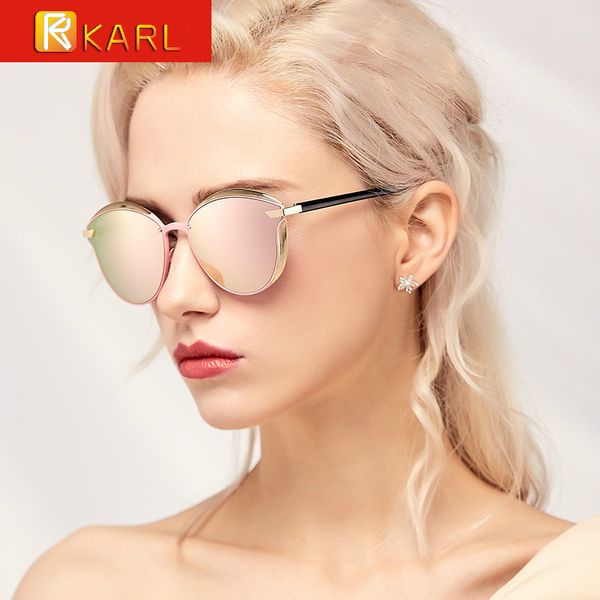 

retro cat eye black mirror sunglasses women female luxury polarized sun glasses driving vintage round metal eyeglasses shades mx200619, White;black