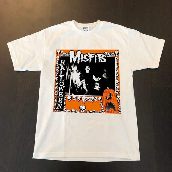 

vintage misfits halloween t shirt new reprint, White;black