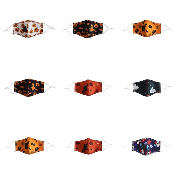 

animal print men women cotton washable breathable dustproof halloween straw masks anti smog replaceable filter pm2.5 protective halloween#19, Black