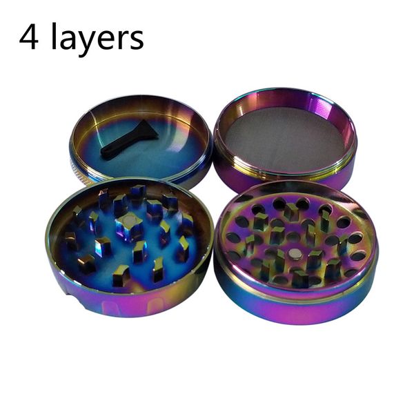 Grinder per erbe più recenti 63mm 4 strati Iceblue smerigliatrice per tabacco arcobaleno concavo per fumare erbe