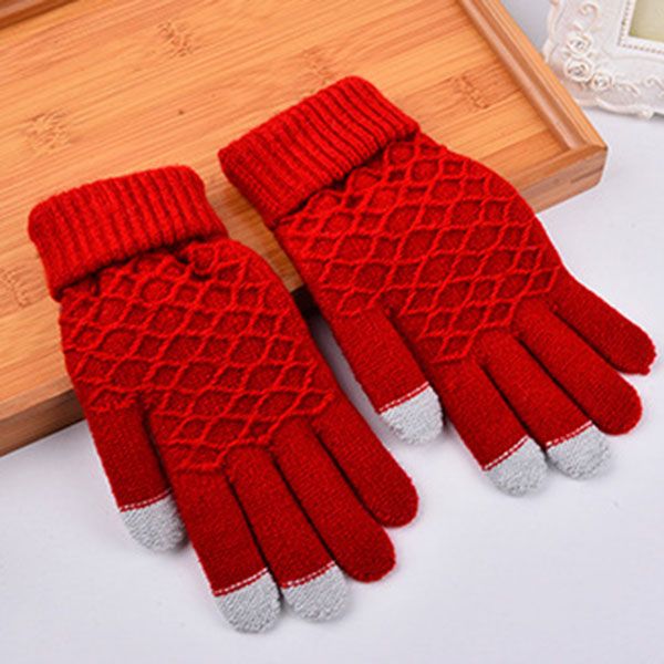 

five fingers gloves touchscreen winter thermal warm cycling bicycle bike ski outdoor camping hiking motorcycle sports full finger, Blue;gray