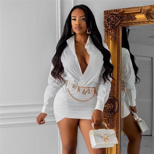 

neck long sleeve solid color womens dresses fashion female clothing womens deep v dress lapel, Black;gray