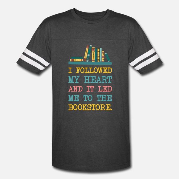 

my heart led me to the bookstore book reading gift t shirt men character short sleeve o-neck unique famous comfortable spring trend shirt