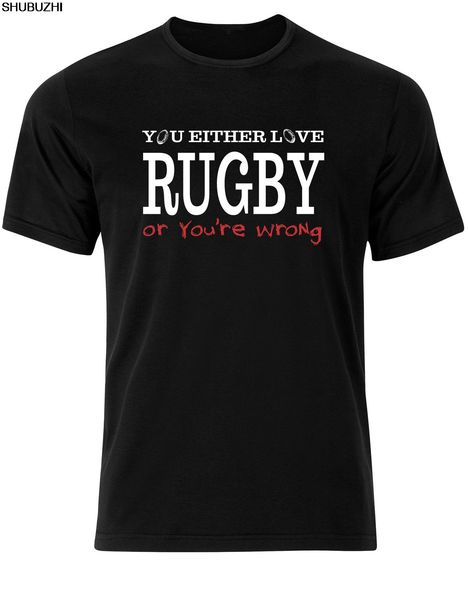 

you either love rugby or your wrong quirky quote mens tshirt tee ru03 cool casual pride t shirt men new fashion