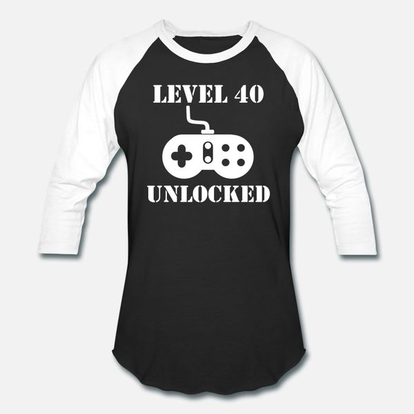 

level 40 unlocked video games 40th birthday t shirt men knitted cotton size s-3xl vintage interesting new style summer style pattern shirt