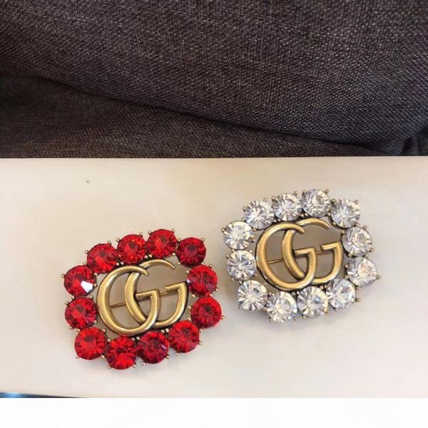 

2019new arrival letters brooch copper designer brooch suit lapel pin european brand jewelry fast shipping, Gray