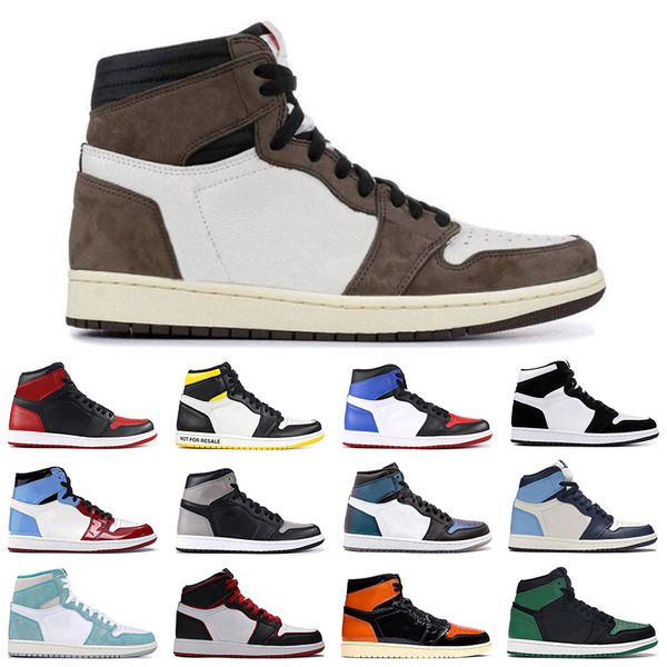 

новые 1 jumpman 1s мужчины женщины баскетбольной обуви ts travis черный toe обсидиан unc bloodline мужские открытый тренеры спортивные кросс