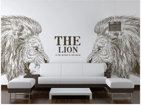 

3d wall murals wallpaper custom mural on the wall hand drawn lion cartoon children room home decor p wallpaper for walls 3 d