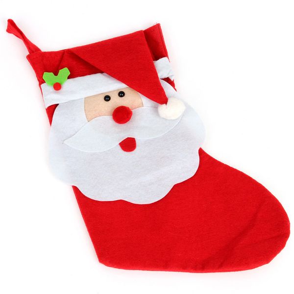 

1pc cartoon red santa claus candy chocolates gift bags christmas stocking christmas tree decoration party supplies 40*20cm