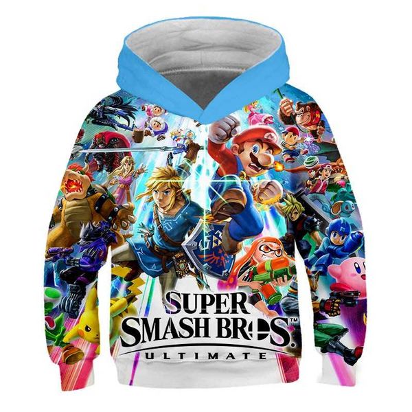 

super mario 3d счастливые толстовки детские hoody дети толстовки мальчики пуловеры мультики супер марио девочек толстовка детские пальто, Black