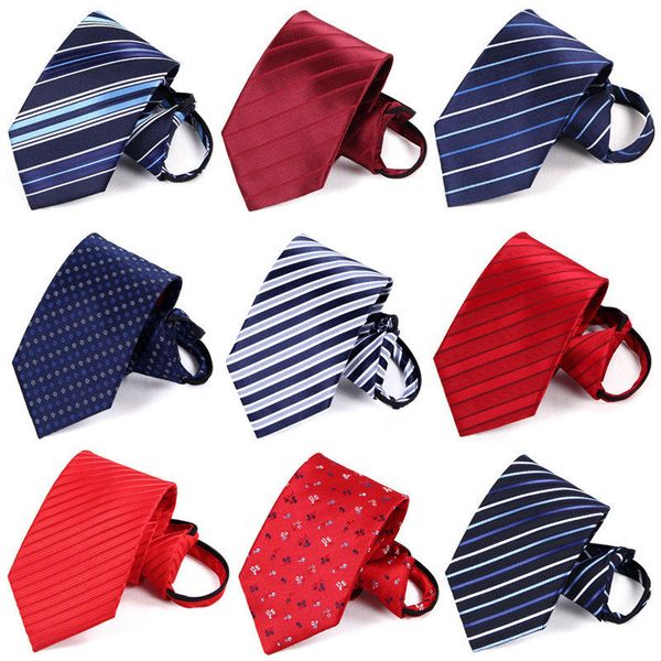 

2020 new fashion ties men business 8cm solid color zipper tie wedding ties for men designers brand with gift box, Black;gray