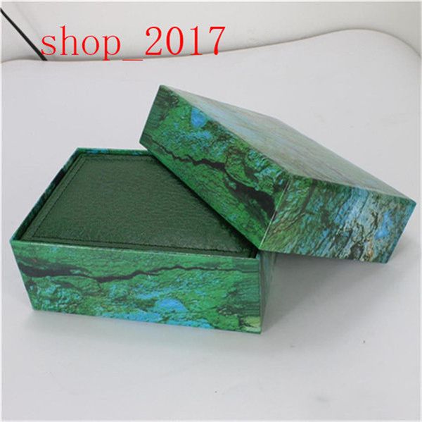 

yy new style green watch original wood box papers gift watches boxes leather bag card for rolex box 9033 watch box, Black;blue