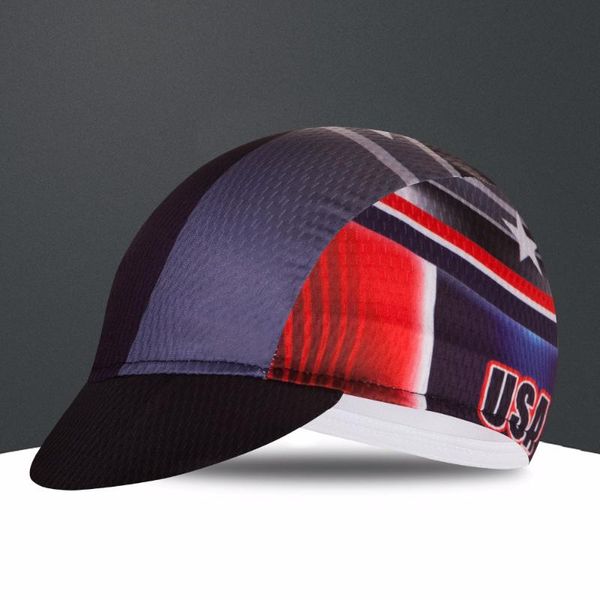 

2020 white skeleton coolmax pro team breathable summer cycling cap bike hat usa red outdoor sports, Black