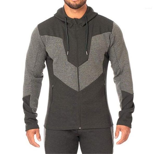

mens hoodies casual long sleeve males clothing panelled mens designer hoodies fashion slim zipper pocket panelled, Black
