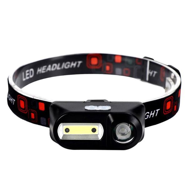 

portable xpe+cob led headlight 6 modes wave induction headlamps torch for outdoor camping fishing adventure