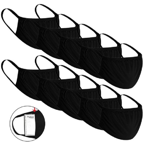 

красочные взрослые unisex хлопок лицо маска моющегося pm 2,5 респиратор двухэтажный пыл хлопок с карманным 300pcs